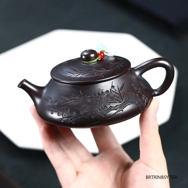

170ml Tradition Yixing Purple Clay Teapot Handmade Plum Bamboo Tea Pot Household Beauty Kettle Chinese Zisha Teaware Tea Set
