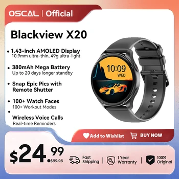 OSCAL 블랙뷰 2024 스마트워치 X20 AMOLED 디스플레이 워치, 하이파이 블루투스 전화, 건강 및 피트니스 추적, IOS 안드로이드용 Best5 OSCAL 블랙뷰 2024 스마트워치 X20 AMOLED 디스플레이 워치, 하이파이 블루투스 전화, 건강 및 피트니스 추적, IOS 안드로이드용 Best5