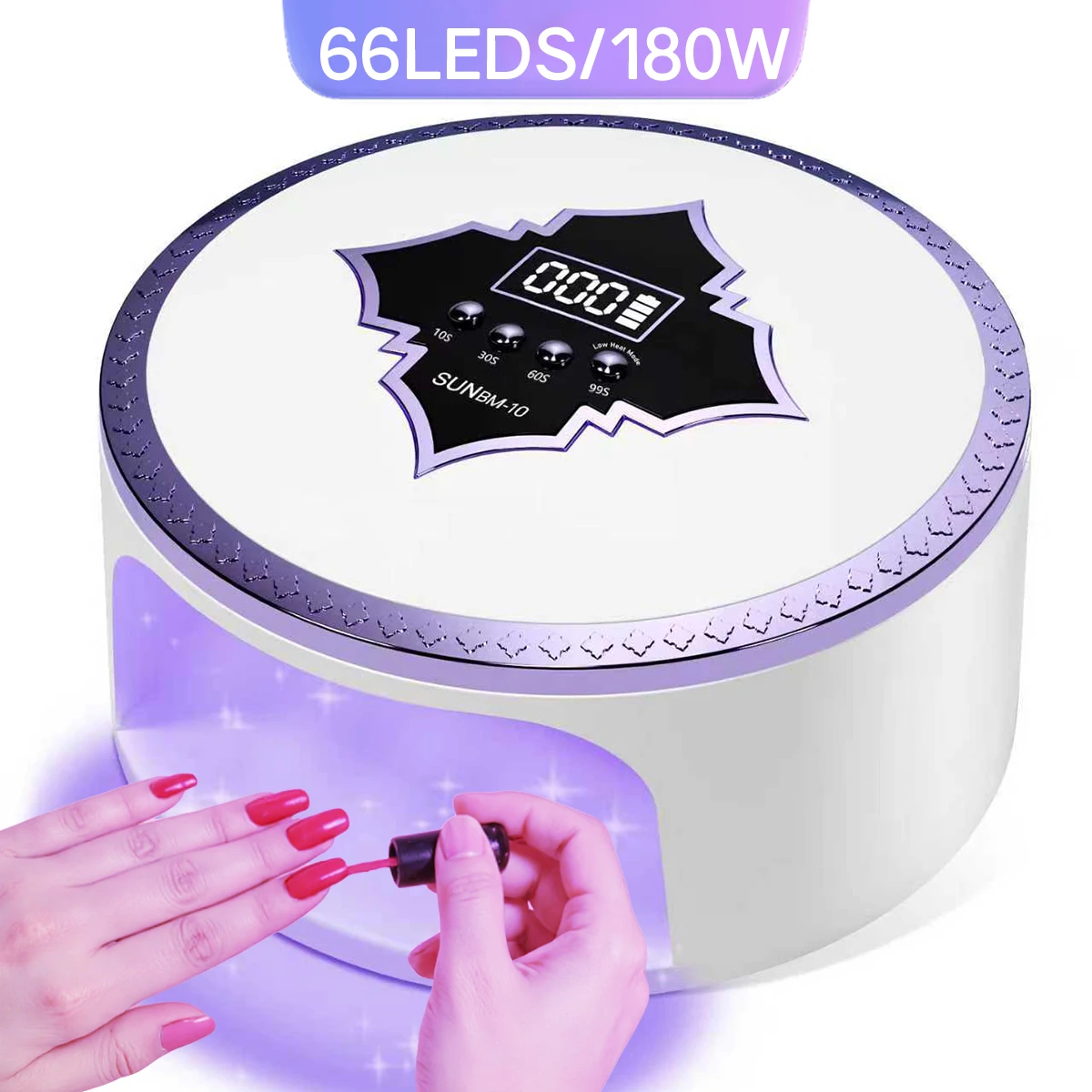 66led-uv-ledランプ-充電式ネイルドライヤー-ワイヤレス速乾ネイル乾燥ランプ-ジェルネイルポリッシュ硬化用-マニキュアツール