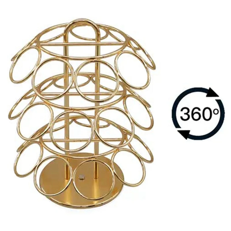 27 Card Positions Pod Carousel Holder - Rotating 360 Degrees Metal Coffee Pod Organizer for Pod-A55K