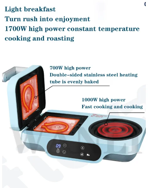 New Electric Cooking Machines 220V/1700WHome Breakfast Maker Three-In-One Multifunctional Pizza Omelet Machine
