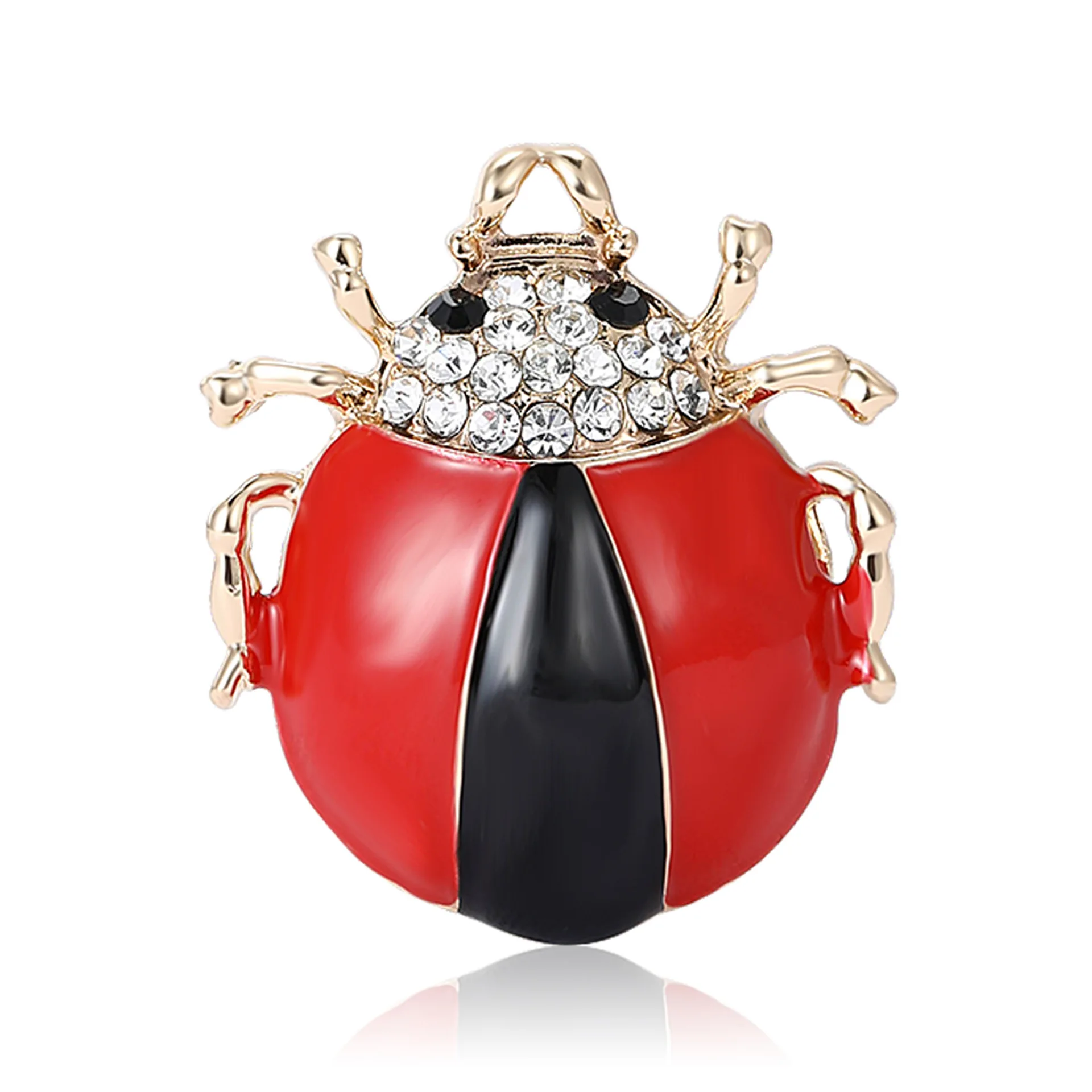 Women's Vintage Vnamel Rhinestone Ladybug Brooch Men's Women's Clothing Backpack Accessories Banquet Party Badge Jewelry Gift