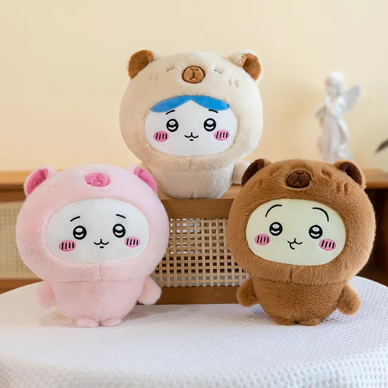 

MINISO Anime Kawaii Capybara Chiikawa Lovely Doll Cute Cartoon Plush Toys Throw Pillow Decoration Lovely Ins Gifts for Kids