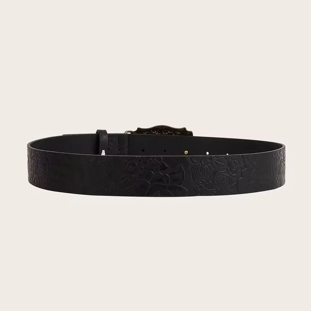Fashion Y2K Punk Rock Belt Hip Hop Harajuku Leather Embossed Belt Waistband
