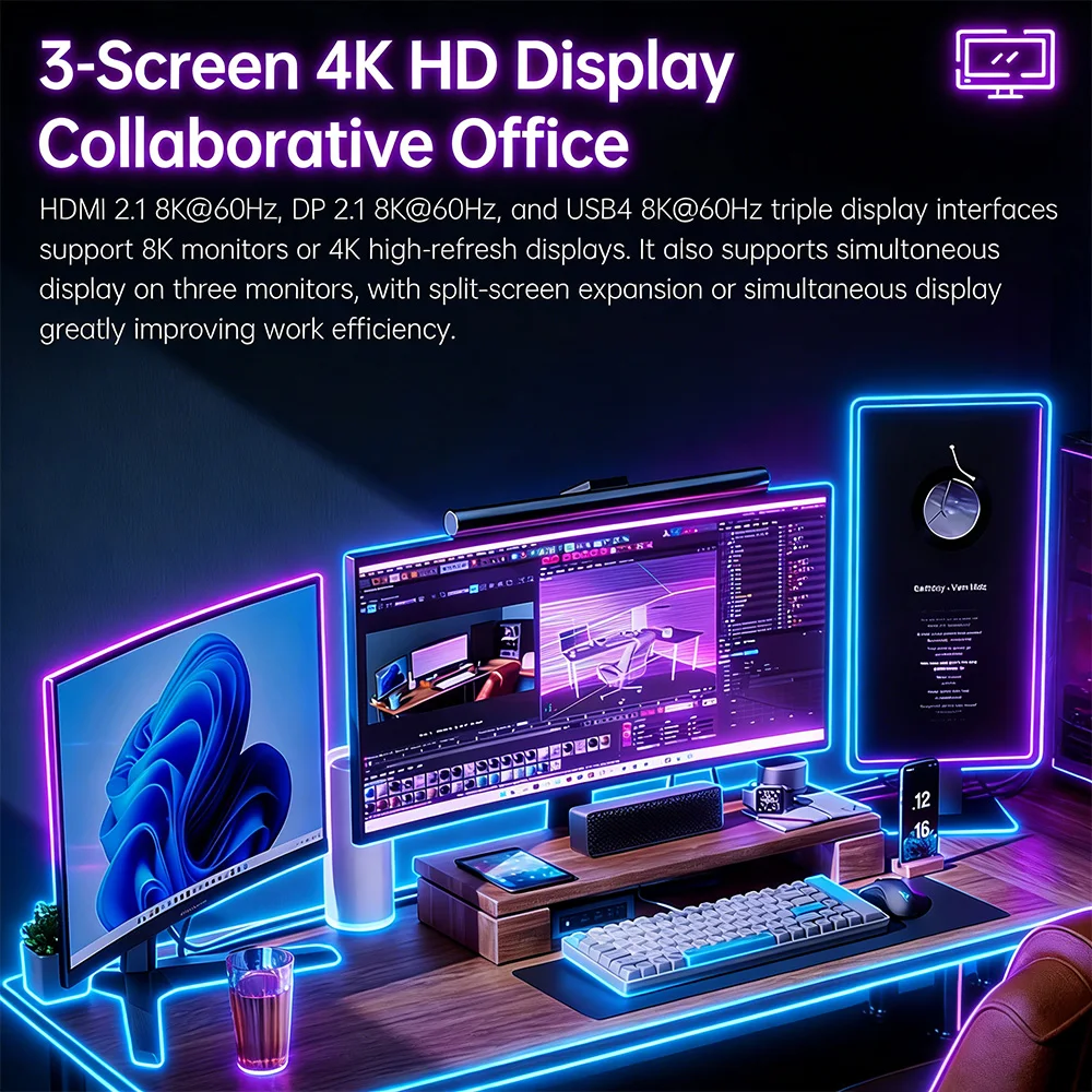 Mini PC da gioco definitiva |   Grafica Intel Core Ultra 9 e ad arco |   Supporto eGPU OCuLink |   DDR5 128 GB |   Doppio LAN e WiFi da 2,5 G