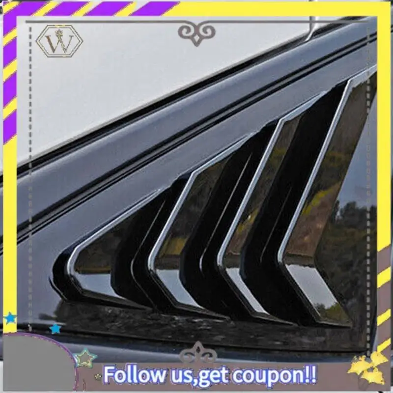 

ABXV-For Honda Civic 2022 2023 Hatchback Rear Side Vent Quarter Window Louver Shutter Cover Gloss Replacement Accessories Black