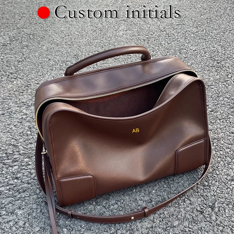 

Custom Initials Leather Box Bags For Women Luxury Designer Handbags And Purses 2026 New In Cowhide Top Handle Underarm Shoulder