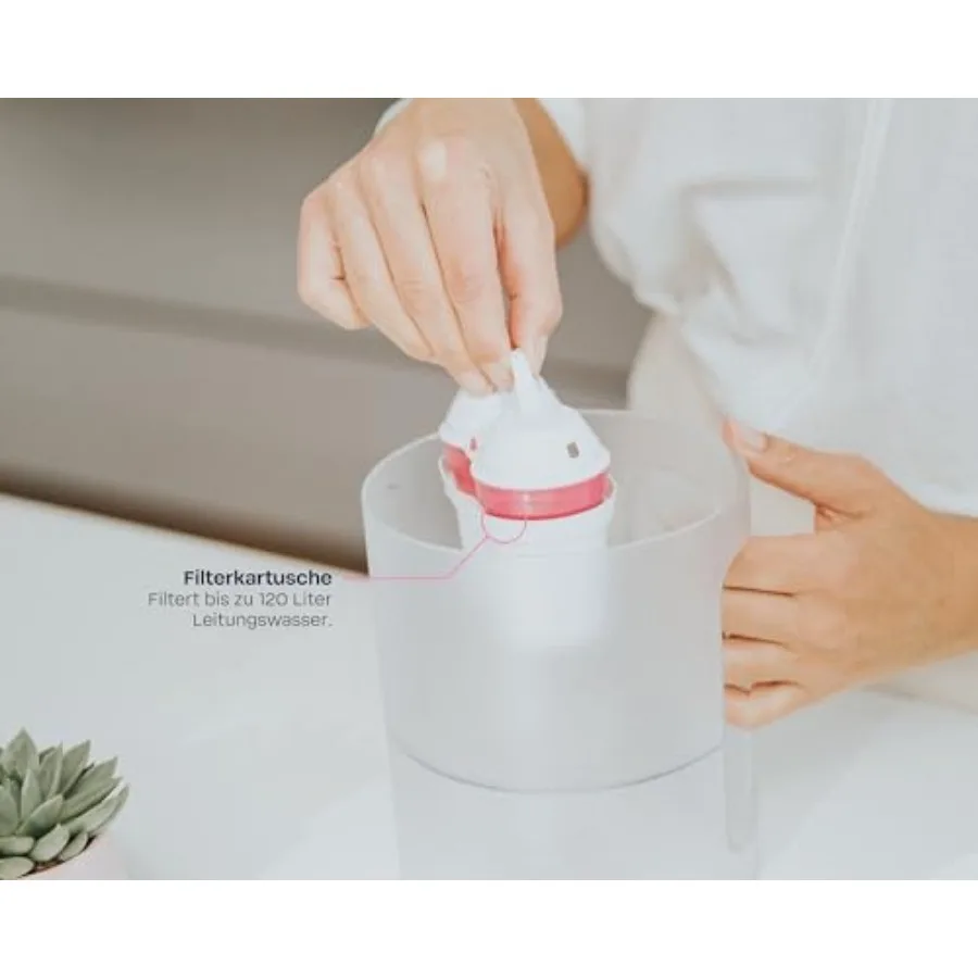 حزمة مياه لمرشح مياه الطاولة AQUAlizer Station مع 2 خرطوشة فلتر وإبريق زجاجي إضافي للاستخدام المنزلي والمطبخ I #4