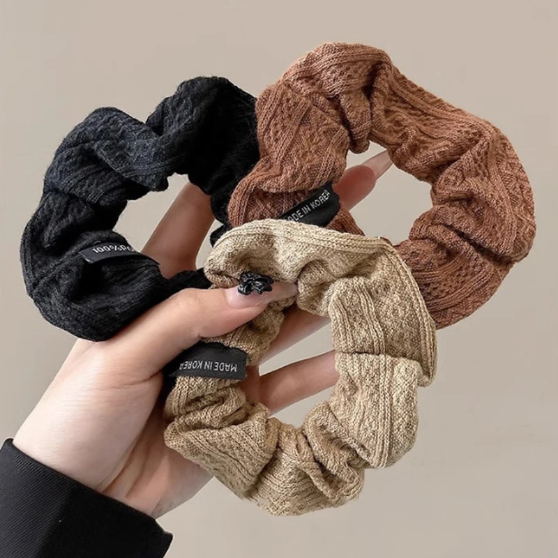 

Vintage Scrunchie Hair Ties for Women Autumn Winter Fashion Large Hairband Sweet Elastic Ponytail Holder Girls Hair Accessories
