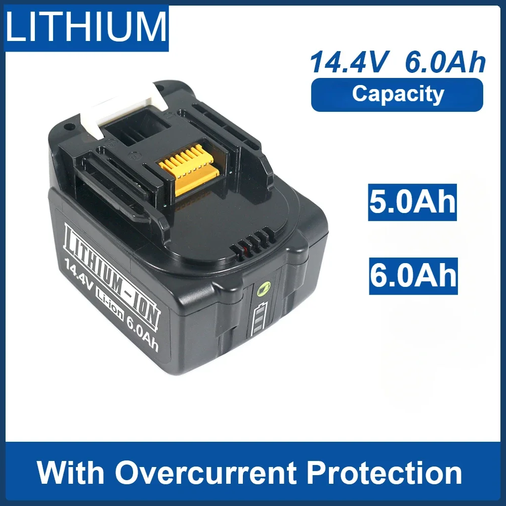 

For Makita 14.4V 6000mAh 5000mAh Lithium-ion Rechargeable Battery Replacement BL1415 BL1430 BL1440 Cordless Power Tool Battery