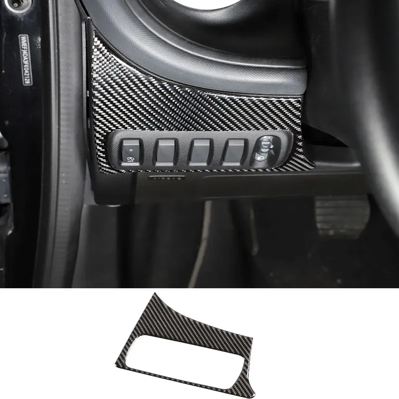 Car Headlight Adjustment Switch Panel Carbon Styling Decoration Sticker For Smart 453 Fortwo Forfour Car Interior