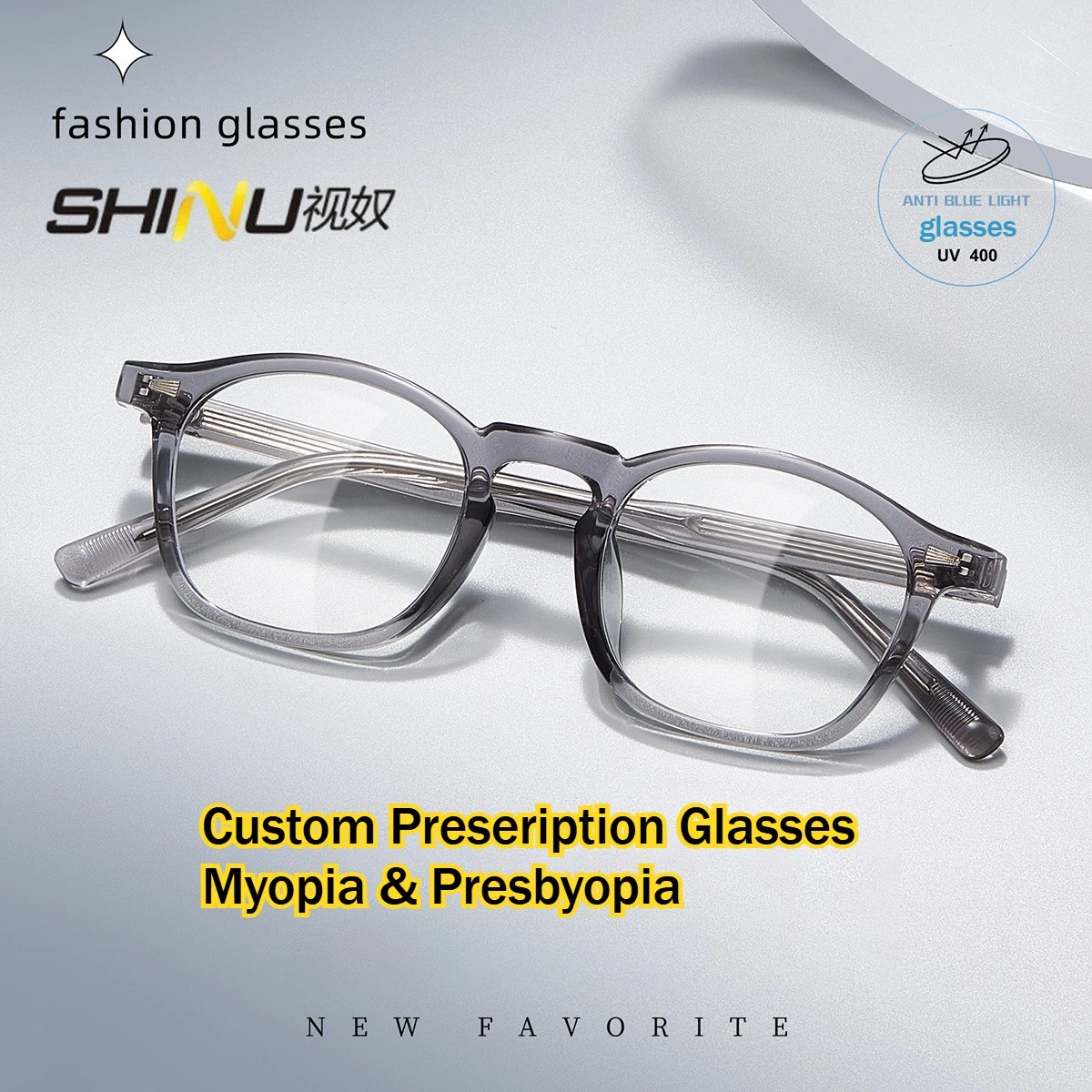 

SHINU Progressive reading glasses bicolor round frame TR fashionable guy Presbyopic myopia glasses custom Multifocal Presbyopia