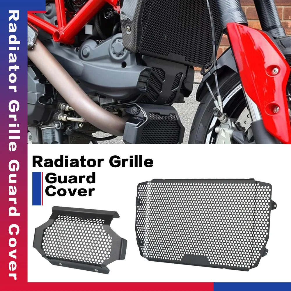 

For Ducati Hypermotard 939 SP Hyperstrada 939 2016 2017 2018 Radiator Shroud Grille Cover Oil Cooler Tank Engine Guard Protector