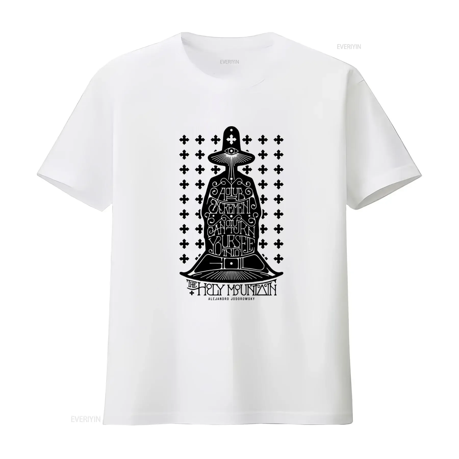 Camiseta con estampado de la película The Holy Mountain Alejandro Jodorowsky de 1973, camiseta vintage de cuello redondo y peso pesado, lavada, para uso diario