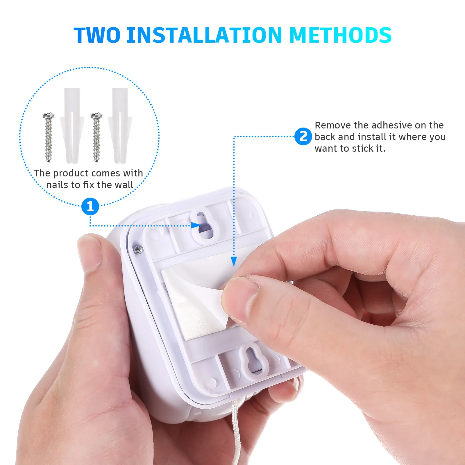 

Portable Wire LED Bulb Cabinet Lamp Operated Self Adhesive Wall Mount Light for Wardrobe Closets Bedroom Hallway Night