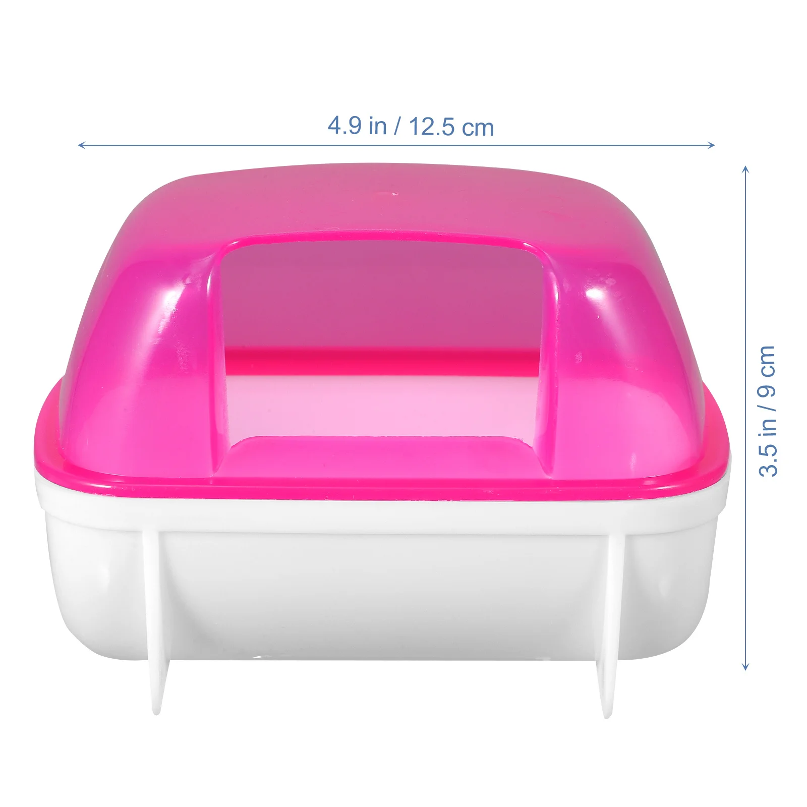 2 قطعة غرفة حمام رمل الهامستر نصف حاوية بلاستيكية شفافة قابلة للفصل للحيوانات الأليفة الصغيرة شينشيلا الحمام الرملي الاستخدام المحمول