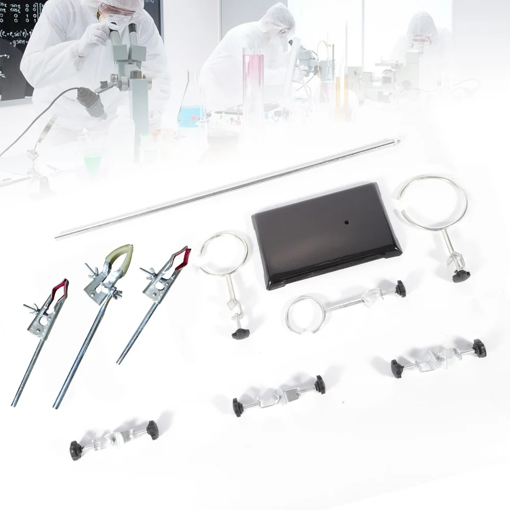 Imagem -03 - Laboratory Support Stands Sets Lab Chemistry Clamp Pipe Holder Clips Condensador Retort Ring x Laboratory Clips 600 mm