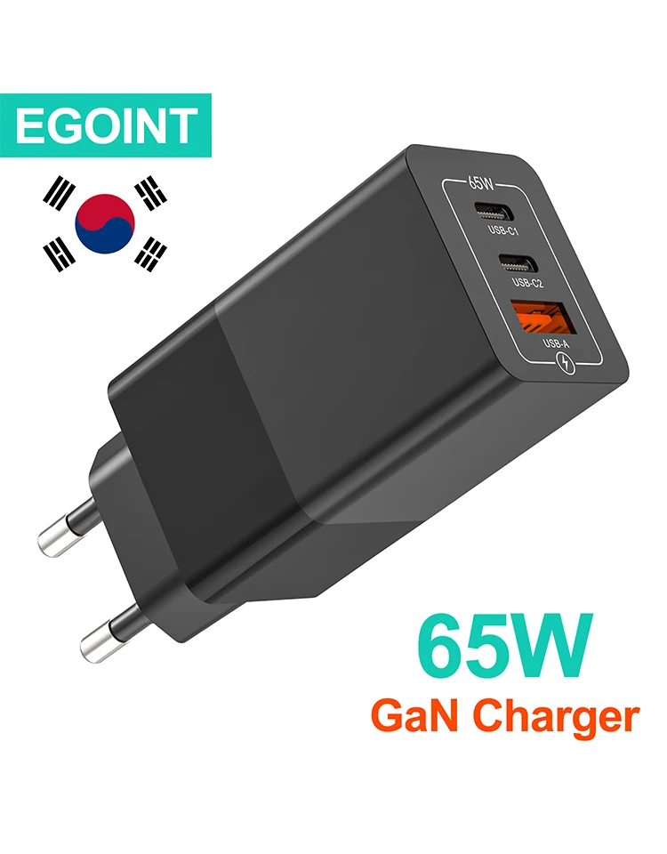 

65W USB C GaN Charger PD65W Type C USB Fast Wall Charger 45W 20W for MacBook Samsung S25 iPhone 16 17 Pro Tablet Laptop Adapter