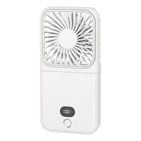 3-in-1 Portable Handheld Fan with Makeup Mirror Folding Fan for Travel (White)