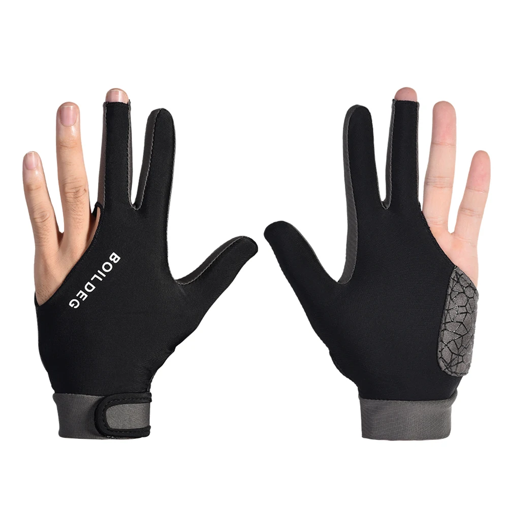 

Anti Slip Billiard Gloves Black Left Hand Fit Men Pool Accessories Lightweight Fabric Smooth Stroke No Chalk Sweat Free