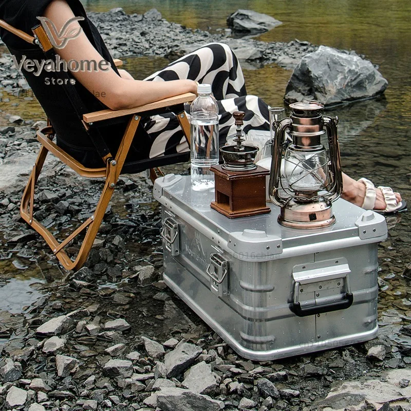 Aluminum Alloy Storage Box Leisure Fashion Large Capacity Durable Convenient Picnic Storage Boxes Portable Outdoor Tools