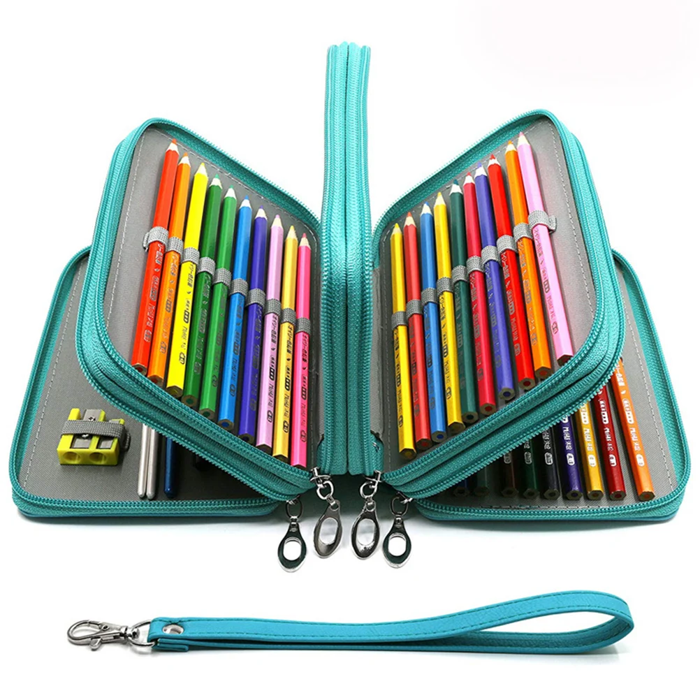 

PU Pencil Case Zipper for Coloring Pens Art Supplies School Desk Accessories Portable ganizer Bag