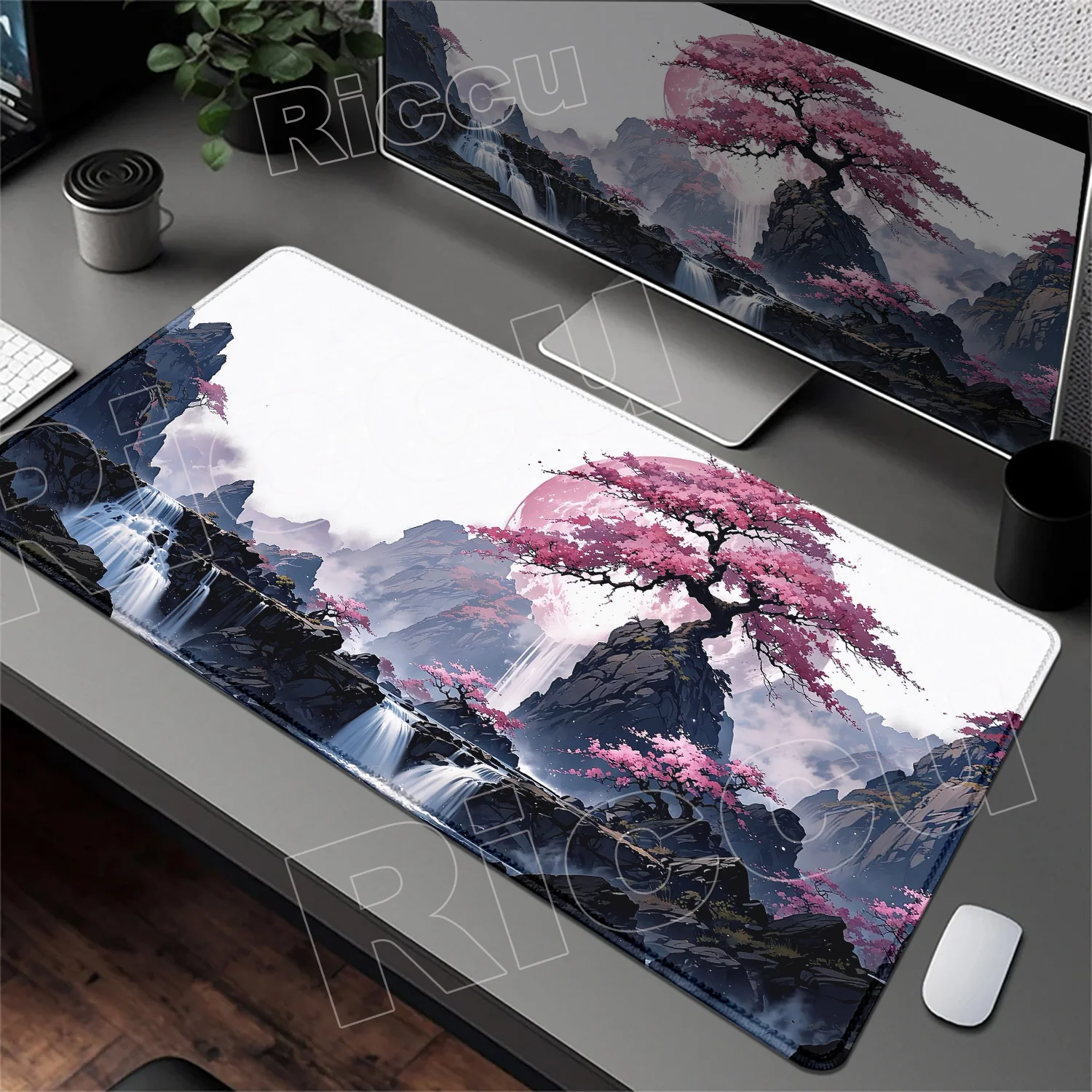 

Cherry Blossom Scenery Mouse Pad Large Computer Office Gamer Table Mats Rubber Anti-slip Gaming Keyboard Mousepads XXL Long Desk