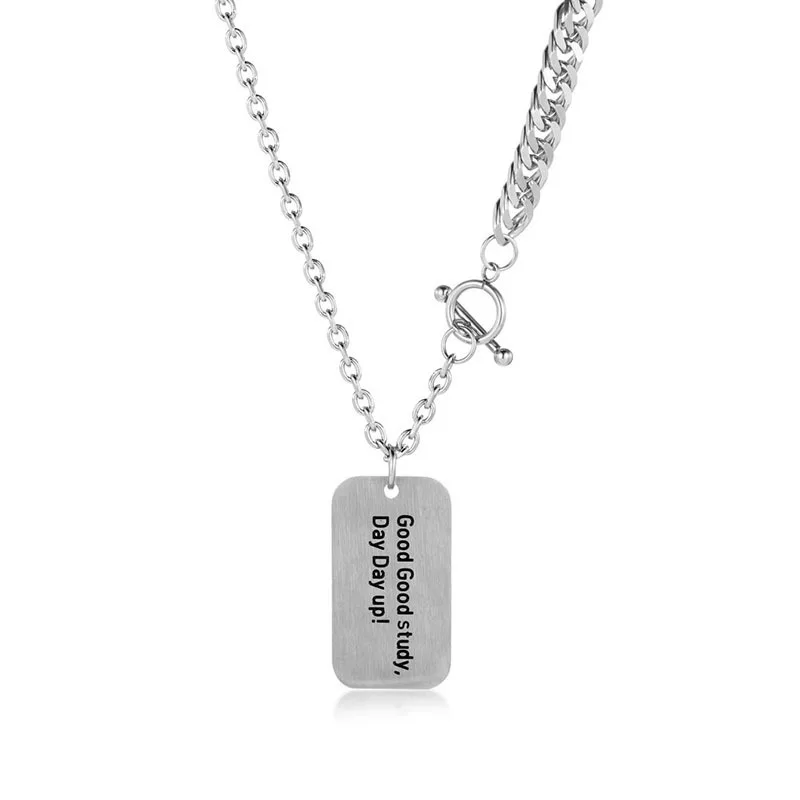 IMI التيتانيوم الصلب الإنجليزية قلادة الجيش العلامة التجارية سترة سلسلة ins تنوعا قلادة الرجال والنساء الهيب هوب الرقص بيرسو