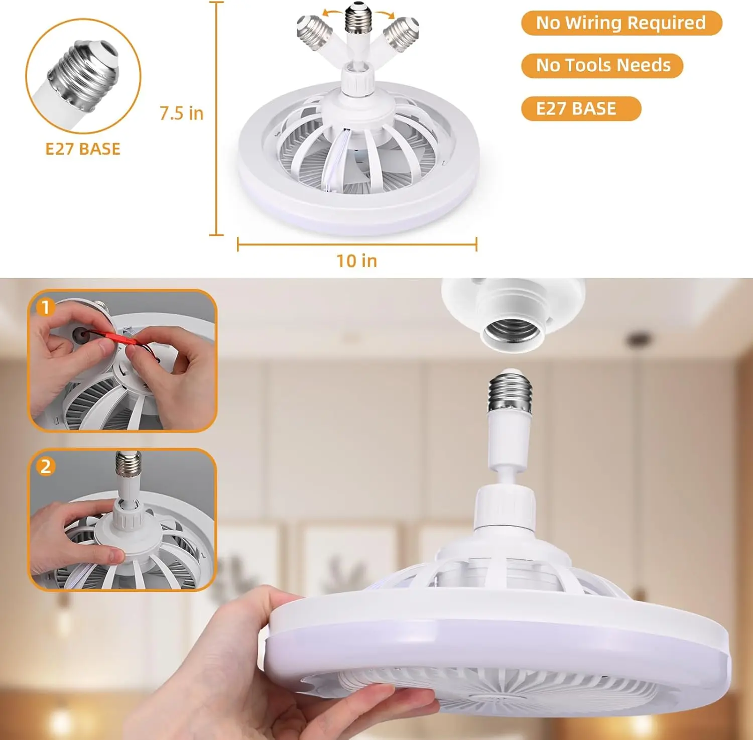 E27 Ceiling Fan LED Lights And Remote Control  Aromatherapy Sealing Fan Lamp For Camping Bedroom Living Room Lighting 85-220V