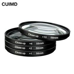 Macro Close Up Lens Filter +1+2+4+10 Filter Kit 46mm 49mm 52mm 55mm 58mm 62mm 67mm 72mm 77mm 82mm For Canon Nikon Sony Cameras