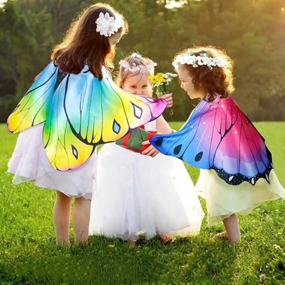 Colorful Butterfly Wings Costume Cosplay Costume Fancy Dress Cape Butterfly DIY Decorations Pixie Cloak Party Accessories