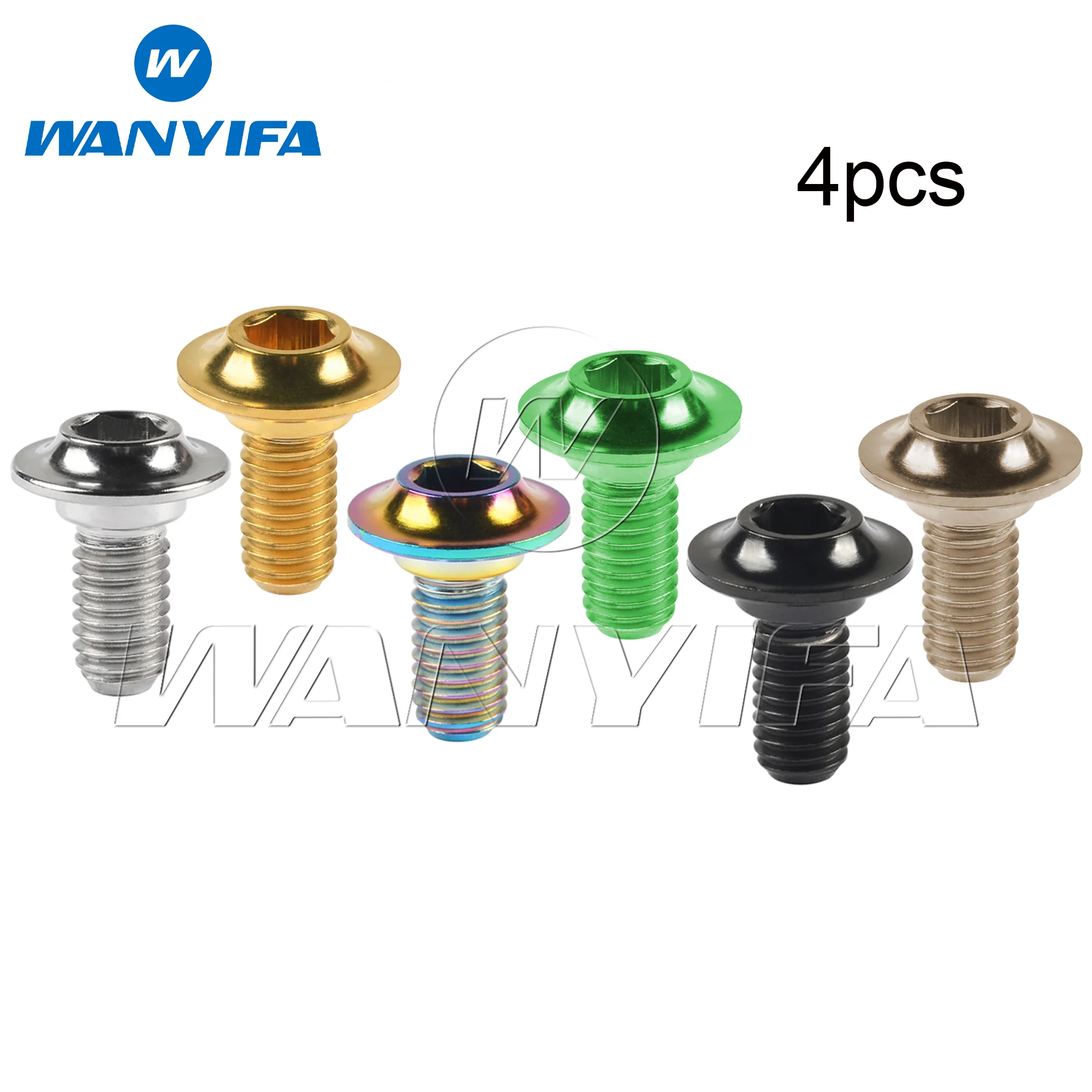 

Wanyifa 4pcs Titanium Bolts M5 Bicycle Brake Clamp Screws for Mountain MTB Bicycle Bike Brake Shoes C Clamp Brake Pad