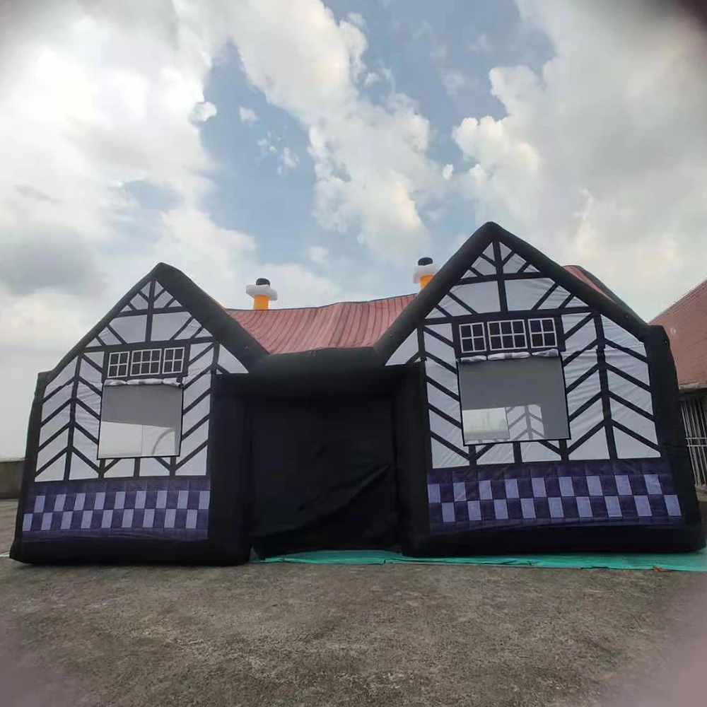 Portable Giant Inflatable Bar Pub Tent Durable Oxford Material With Air Blower Pub House For Backyard Parties Event Rentals