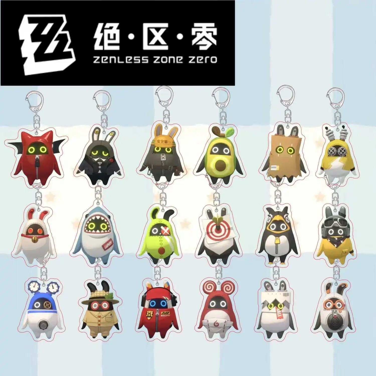 Game Zenless Zone Zero ZZZERO Key Ring Cosplay Bangboo Two-sided Acrylic Pendant Props Keychain Accessoories Phone Chain