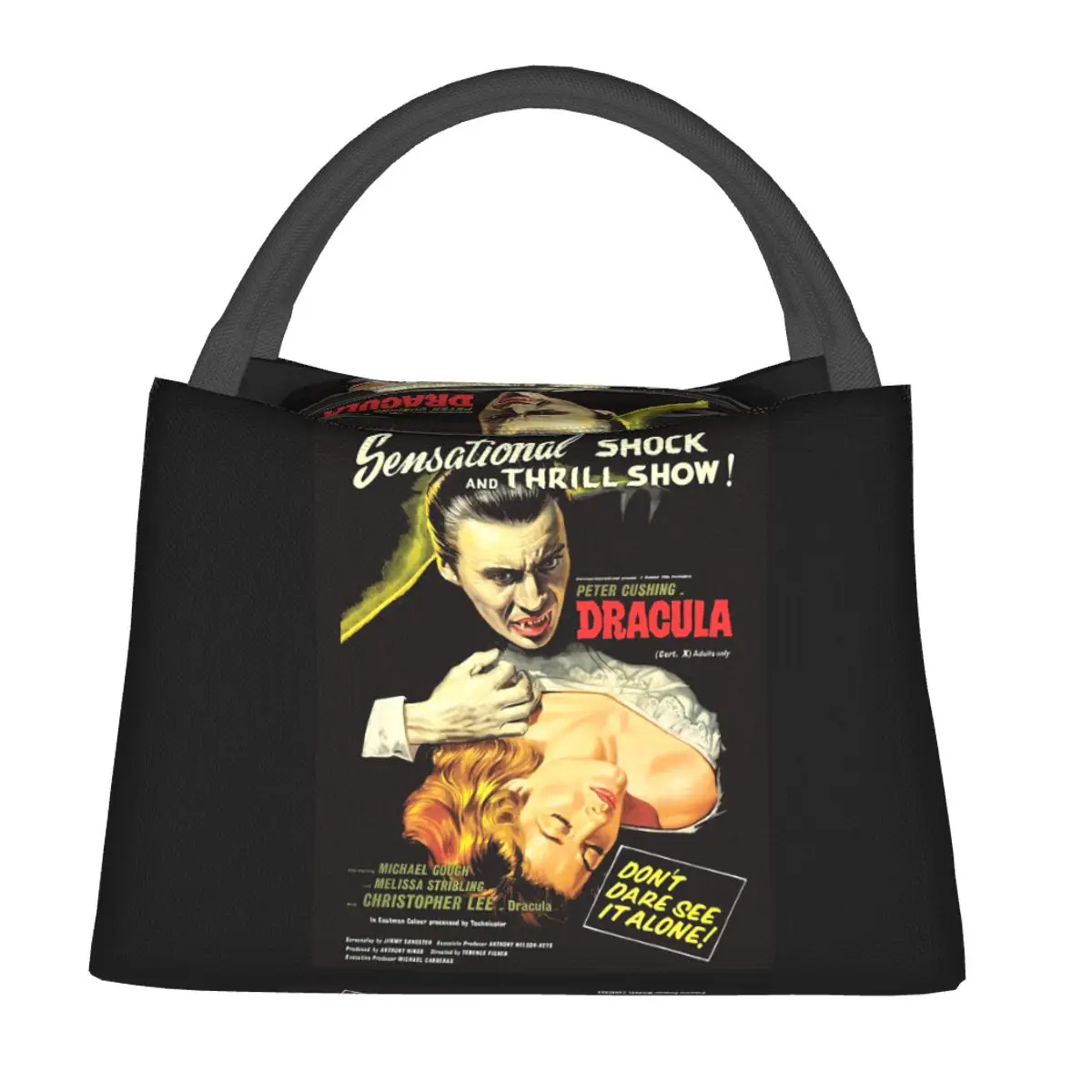 Dracula Original Hammer Poster Artwork Classic Lunch Bags Bento Box Lunch Tote Picnic Bags Thermal Bag for Woman Office