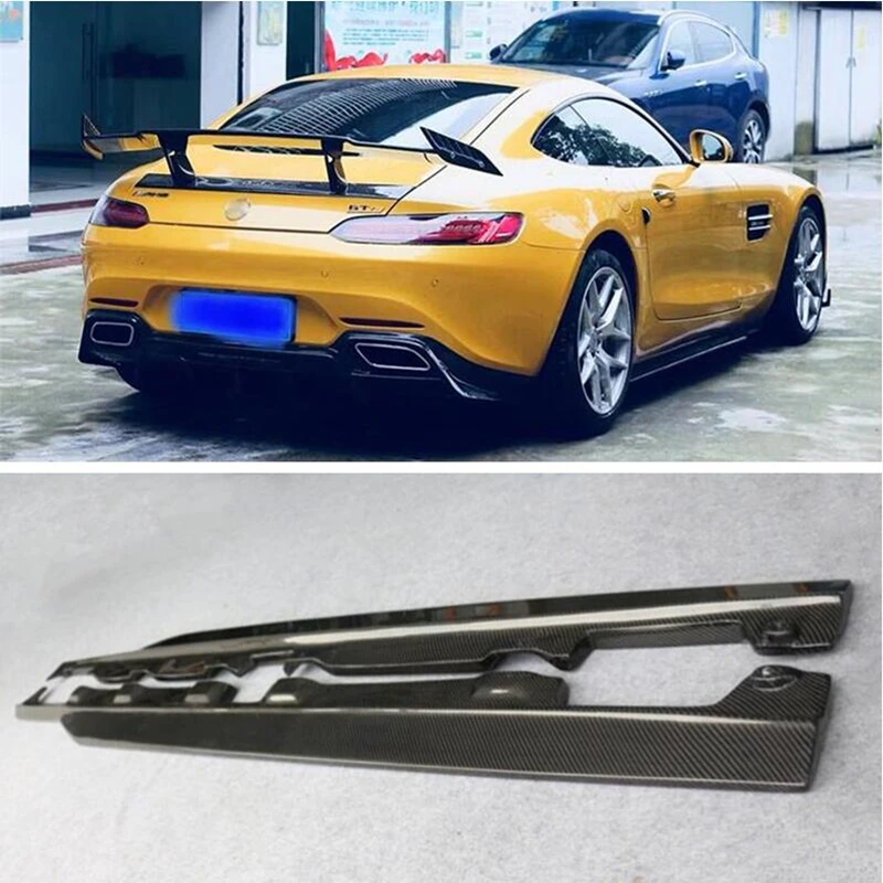 

REAL Carbon Fiber Body Side Skirt For Mercedes Benz AMG GT GTS GTC GTR 2015-2023 High Quality Kit Spoiler Lip Splitter