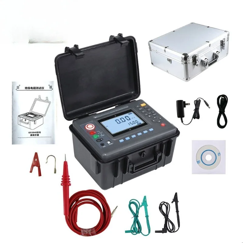 High voltage insulation resistance tester ES3045 series can be connected to a computer, with built-in lithium battery charging