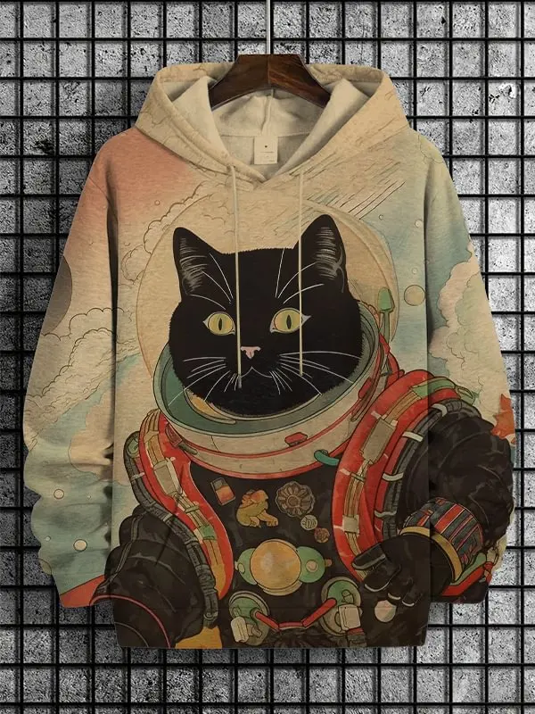 

Популярные забавные толстовки с радугой Happy Black Cat в стиле граффити, толстовки с 3D принтом для мужчин и женщин, спортивный костюм большого размера, повседневное пальто Y2k