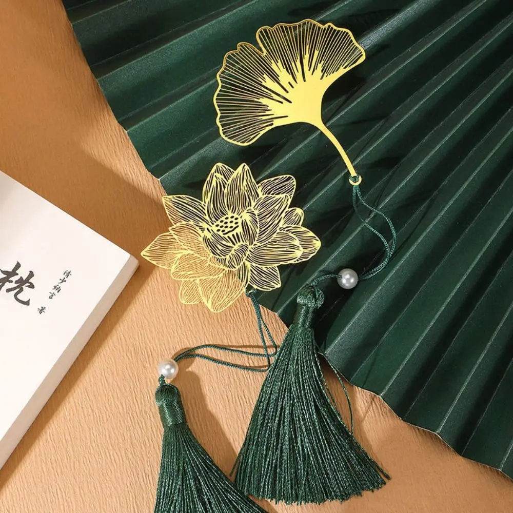 Chinesische Art hohle Blumen Lesezeichen Blatt ader Quasten Lesezeichen Lehrer Tag Geschenk Geburtstag Geschenk Buch Liebhaber Bürobedarf