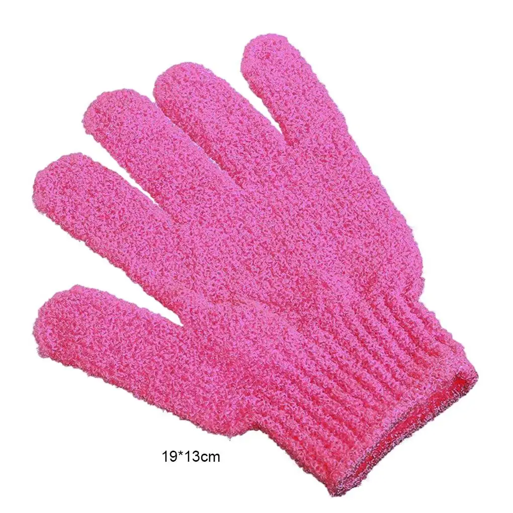 Bath Glove Bathroom Shower Manual Scrub Clean Gloves Massage Reusable Washable Unisex Scrubber Exfoliator Pink