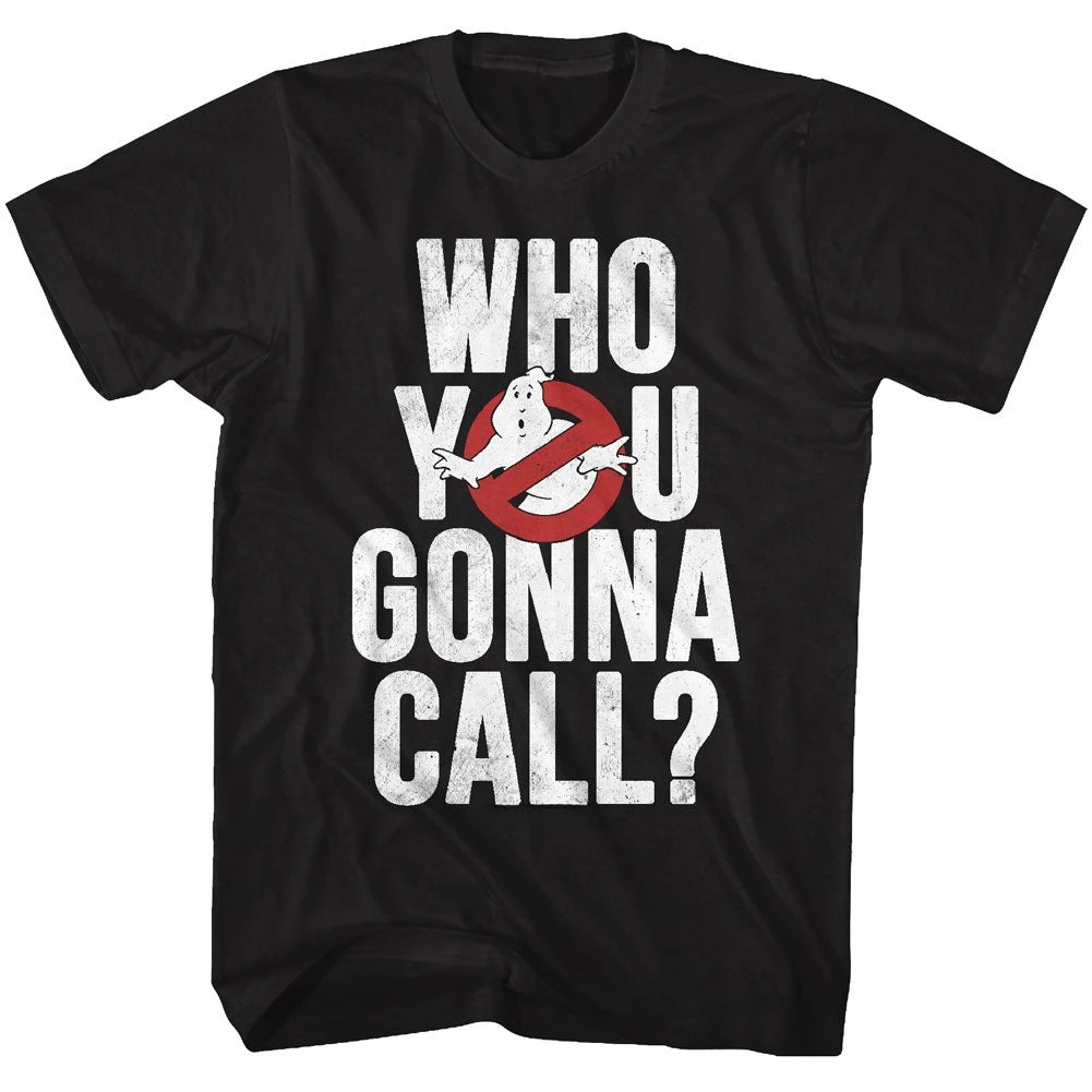 Ghostbusters Who You Gonna Call Logo Graphic T Shirt Retro 80s Movie Streetwear Cotton Casual Oversized Tee