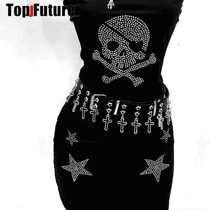 Women Girl HAND MAKE Gothic Lolita Punk Harajuku bling bling full of pendants belt waist belt Lolita cosplay party belt gift
