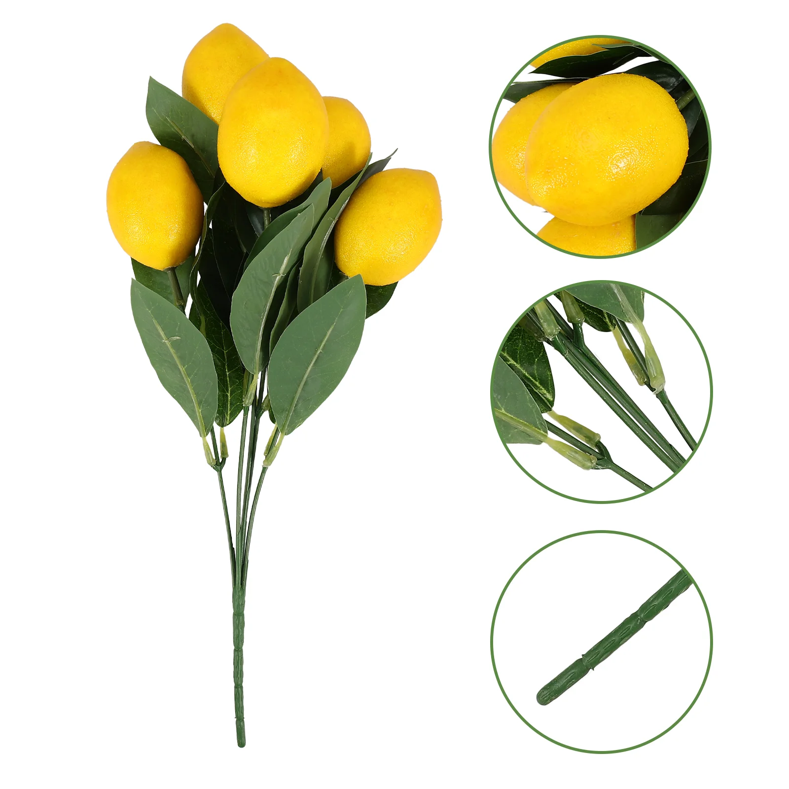 Simulated Lemon Decoration Artificial Fruit Branch Stem Bouquet Lemons Foam Branches DIY