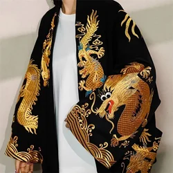 Chinese Style Printed Dragon Robe Coat Plus Size Women's Cardigan National Tide National Style Hanfu Spring and Autumn Models