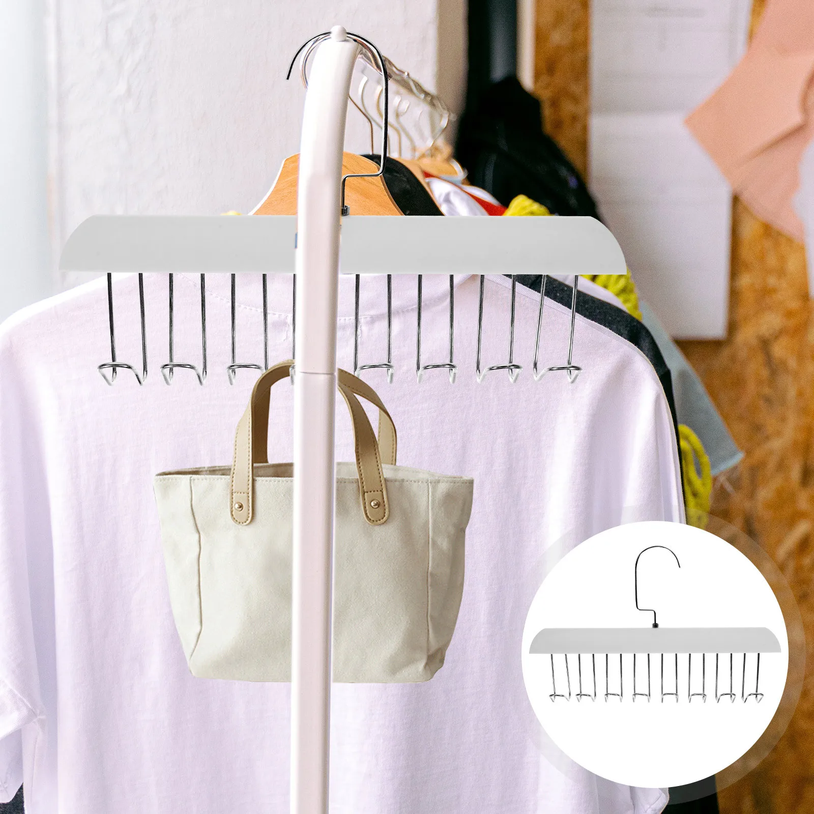 

2Pcs Plastic Clothes Hanger Space Saving Bra Underwear Organizer Multi Hook Closet Storage Rack for Bedroom Closet