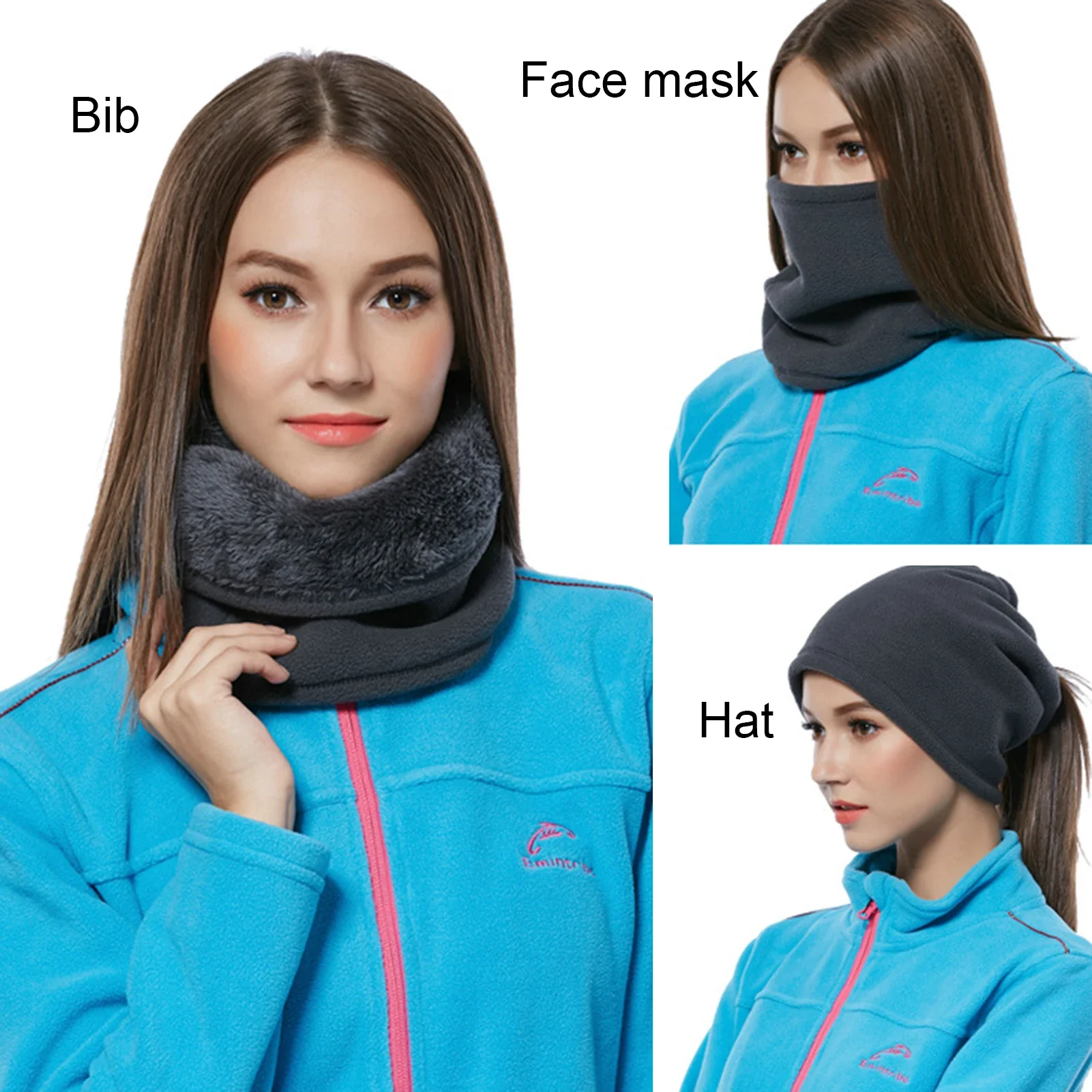 Outdoor Women Men Winter Warm Soft Scarf Solid Cable Knit Wool Snood Infinity Neck Warmer Cowl Collar Scarff Fashion Decor