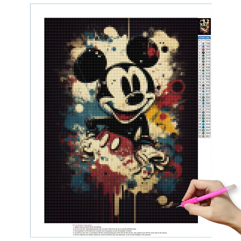 Peinture Diamant Dessin Animé Disney Souris, Kit Artisanal, Château Mosaïque, Bricolage, Broderie enquêter d'Artifice, Cadeau Unique, Nouvelle Collection, 2024