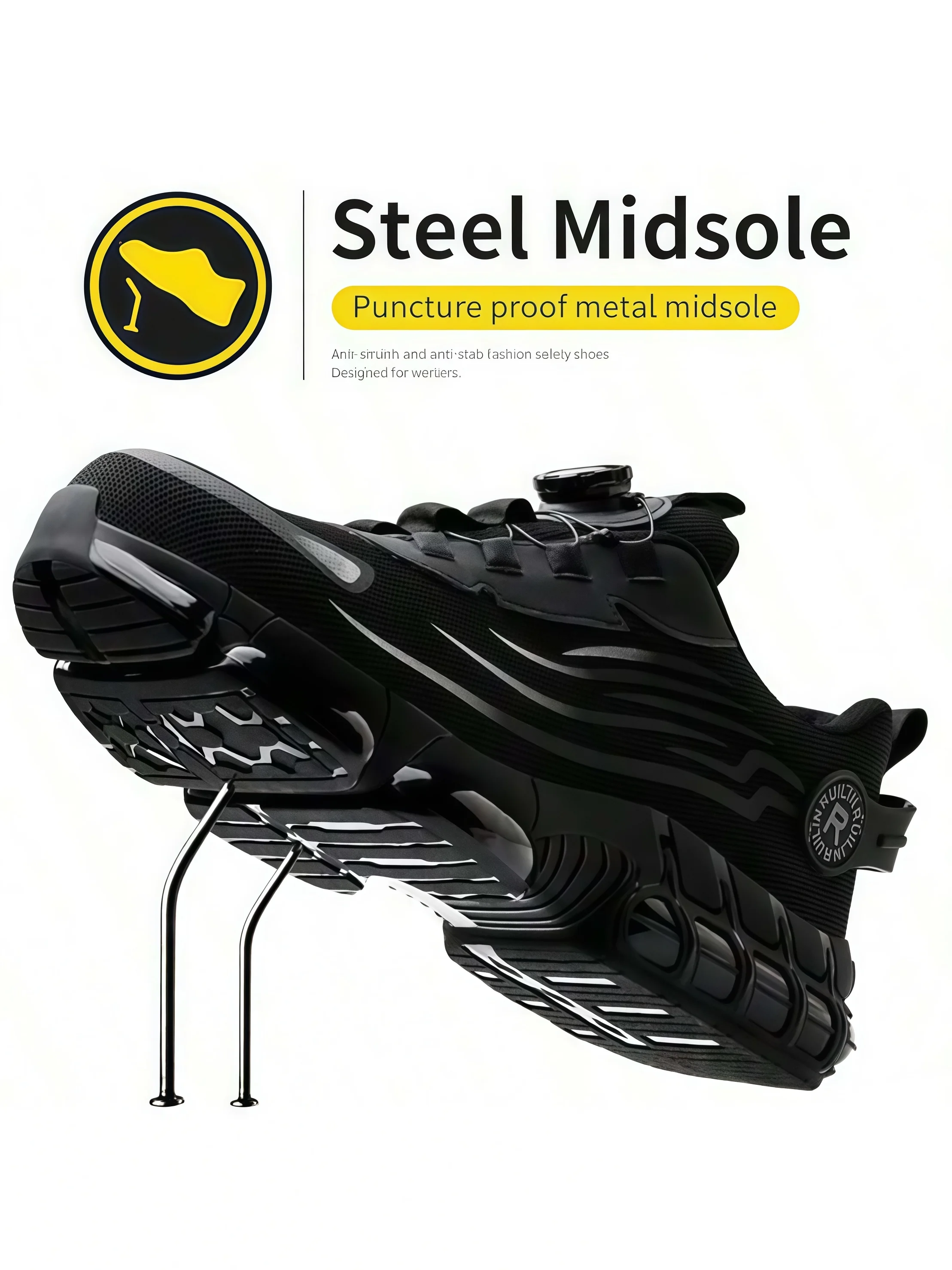Industrielle Herren-Sicherheitsstiefel, atmungsaktive Herren-Arbeitsschuhe, durchtrittsicher, stoßfest, langlebig, bequeme Konstruktions-Sneaker – Detail 10