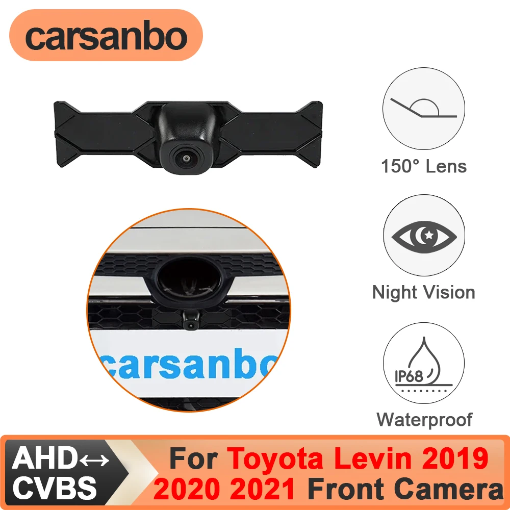 Carsanbo For Toyota Levin 2019 2020 2021 Car Front View Parking Camera CVBS AHD Switch 150° Night Vision Fisheye Lens Waterproof