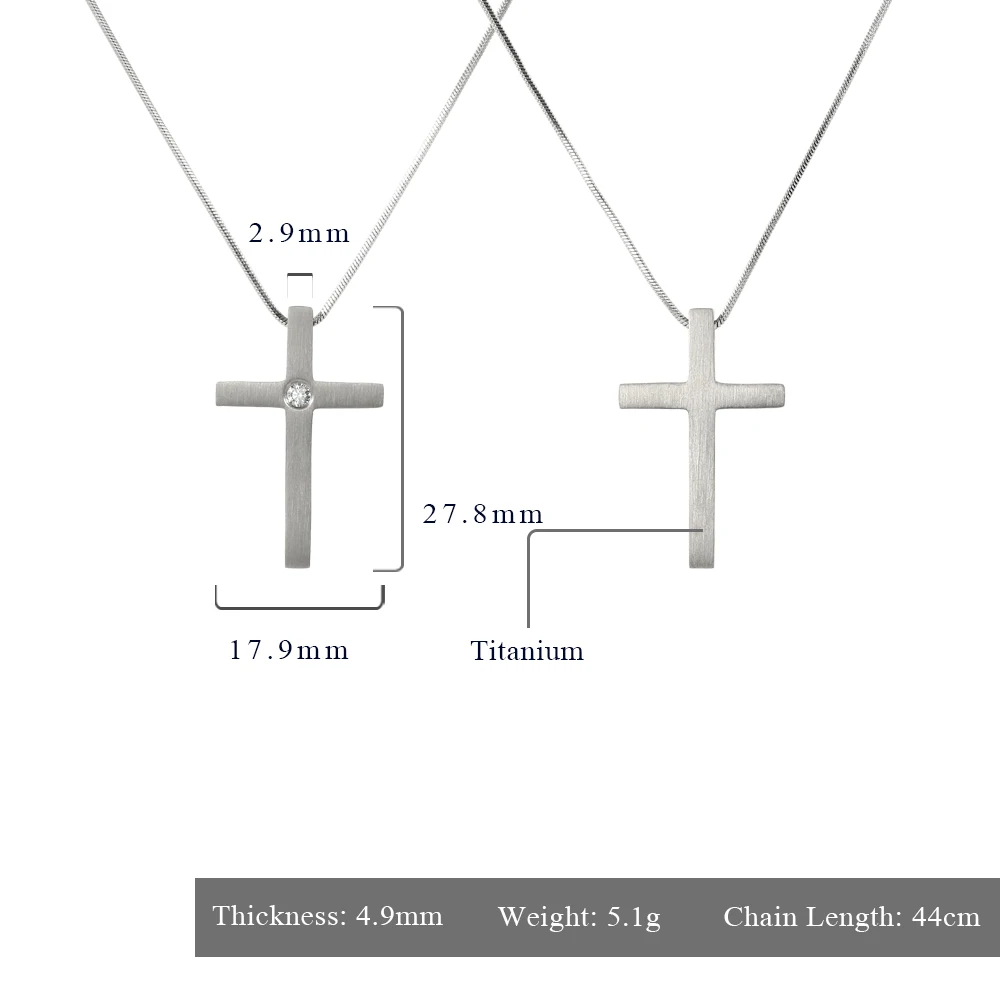 New Simple Cross Prayer Design Hypoallergenic 100% Pure Titanium Pendant Necklace For Women Men Bless Friend Gift Jewelry